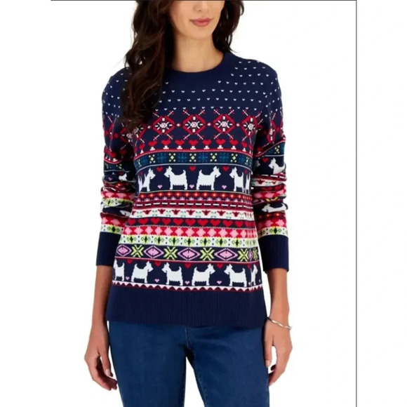 Charter Club Sweaters - Charter Club‎ Women's Petite Fair Isle Sweater Camel Heather Combo - L